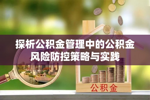柳江探析公积金管理中的公积金风险防控策略与实践