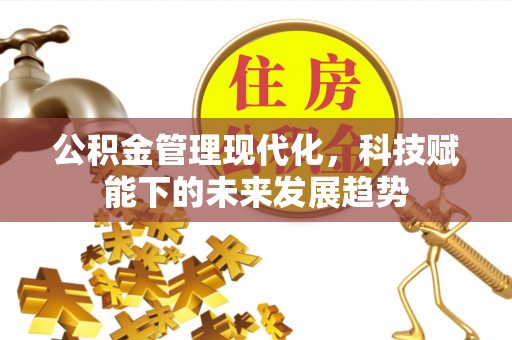 柳江公积金管理现代化，科技赋能下的未来发展趋势